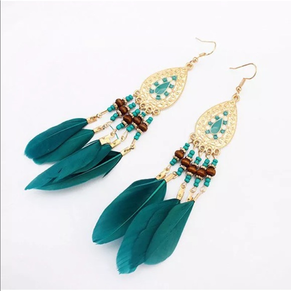 🌻🆕Vintage Style Feather Earrings (3)🆕🕊 - Picture 1 of 3